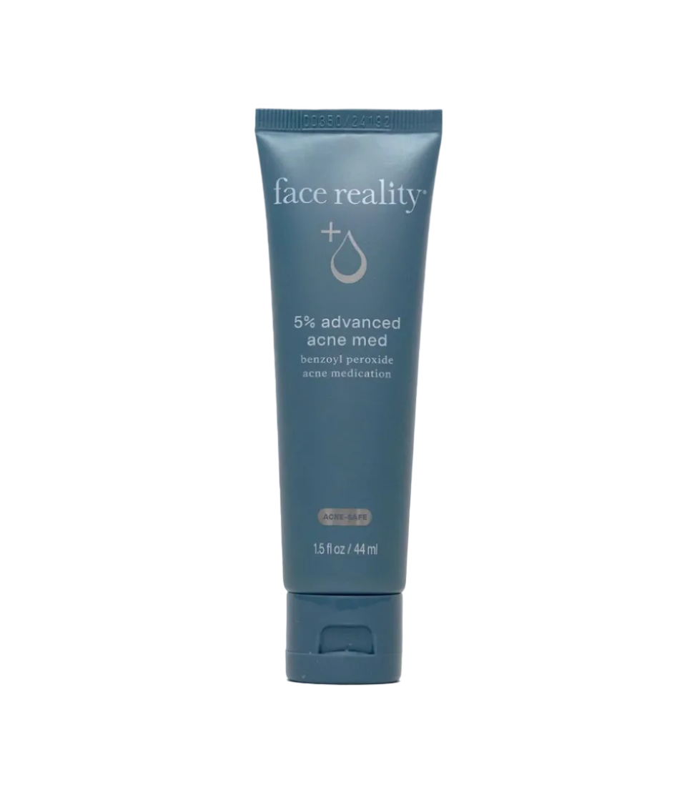 A tube of Acne Med 5% gel, which is a skin care product designed for the treatment of acne.