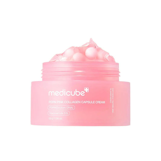 Beauty Culture Medicube PDRN Pink Collagen Capsule Cream jar on white background – firming brightening dual texture moisturizer from Beauty Culture